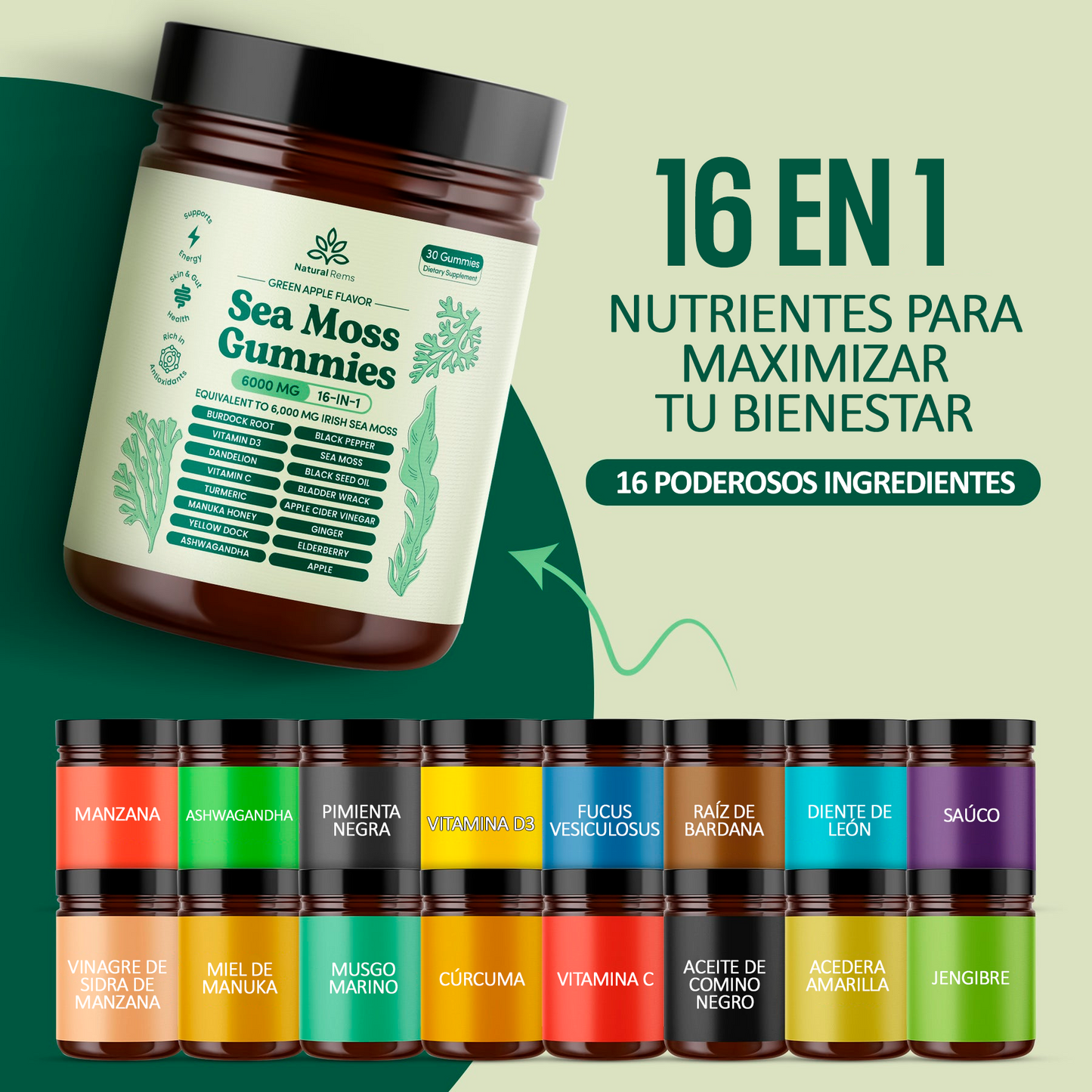 Sea Moss | Gomitas de Algas Marinas Clínicamente Testeadas